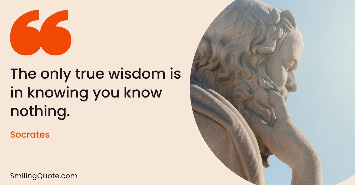 Socrates quote "The only true wisdom is in knowing you know nothing"