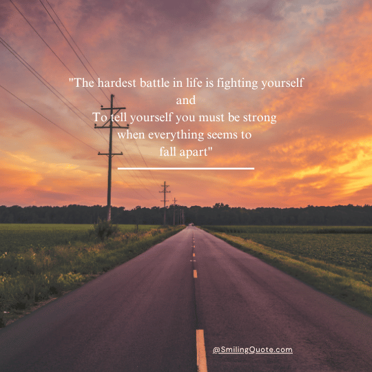(Life Quotes).... "The hardest battle in life is fighting yourself and To tell yourself you must be strong when everything seems to fall apart"